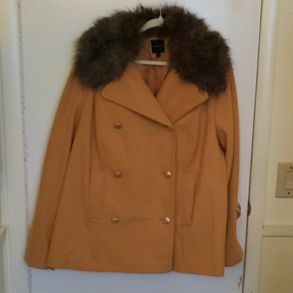 Lane Bryant mustard yellow peacoat